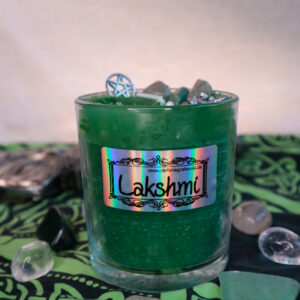 Glaskerze "Lakshmi" - Wohlstand, Glück und innere Harmonie