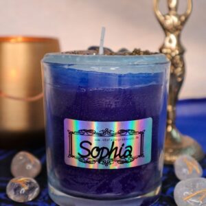 Glaskerze "Sophia" – Göttliche Weisheit, Intuition und seelische Klarheit
