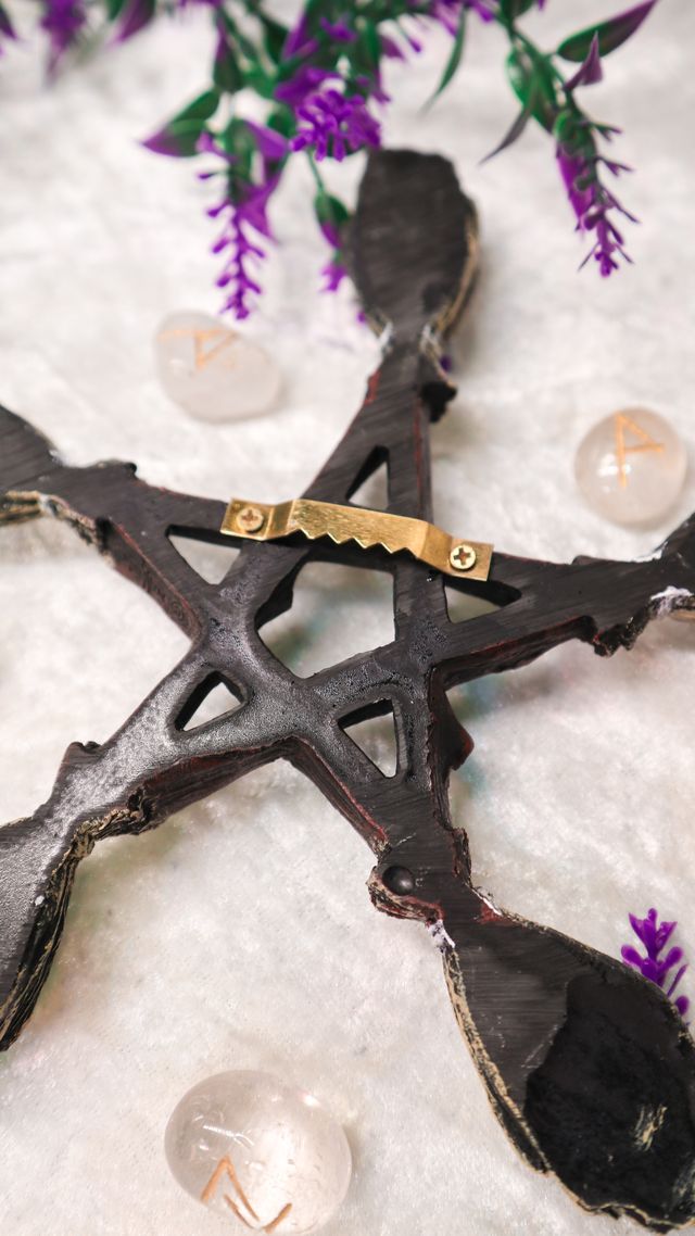 Hexen-Besen-Pentagramm-Plakette – Uralter Schutz und die Kraft der Elemente für Deinen Altar – Bild 3