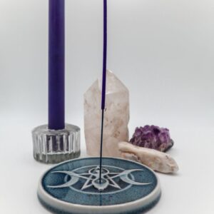 Räucherhalter Keramik "Triple Moon & Pentagramm" – Schutz und Mondmagie für Dein Zuhause