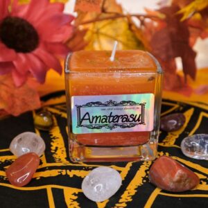 Glaskerze "Amaterasu" – Die strahlende Kraft der Sonne für Dein Zuhause